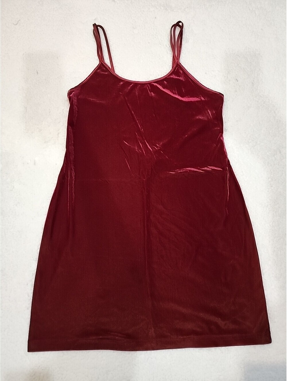 Gilligan O'Malley Slip Dress Nightgown Woman L Vintage Red Tank Silky RN17730